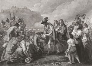 King Charles II arrives on the beach at Dover.