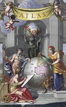 Title page for an atlas by Reiner Ottens titled Atlas maior cvm generales omnivm totivs orbis.