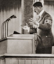 Adolph Hitler's speech at the Nuremberg rally.