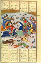Battle scene from the epic poem The Shahnameh.