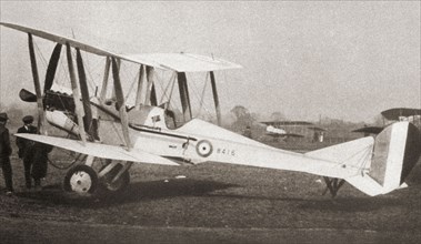 The Royal Aircraft Factory B.E.2. British single-engine tractor two-seat biplane.