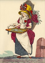 Woman wearing mixture of clothes representing the Three Orders - Clergy.
