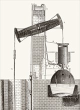 Thomas Newcomen's Atmospheric Steam Engine.