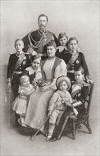 Kaiser Wilhelm II with his wife Augusta Victoria and their family.