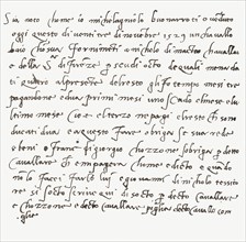 Handwriting by Michelangelo di Lodovico Buonarroti Simoni.