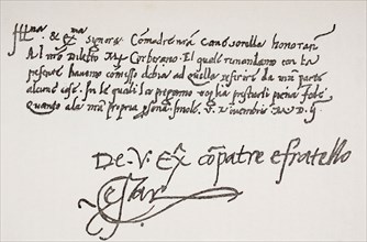 Autograph letter of Cesare Borgia.
