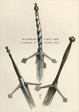 Claymores or Scottish late medieval two-handed longswords.