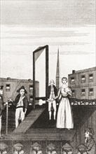 The execution of Charlotte Corday for the murder of Jean Paul Marat.