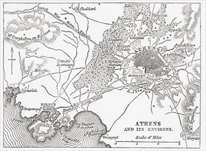 Map of Athens and Piraeus.
