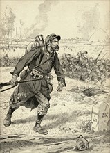 French Soldier Advances During The First Battle Of The Marne.