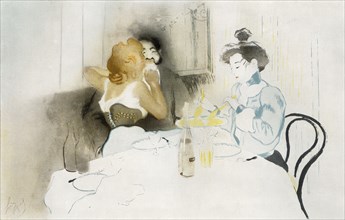 Figures Seated In A Cafe.
