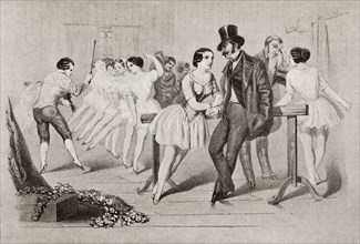 A 19th century ballet class.