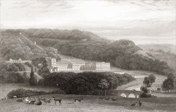 19th century view of Chatsworth House.