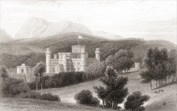 19th century view of Eastnor Castle.