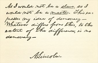 Handwriting And Signature Of Abraham Lincoln.