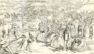 English society enjoying a fair in the 19th century.
