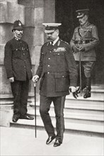 Lord Kitchener leaving the War Office.