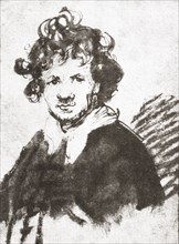 Self portrait of Rembrandt Harmenszoon van Rijn.