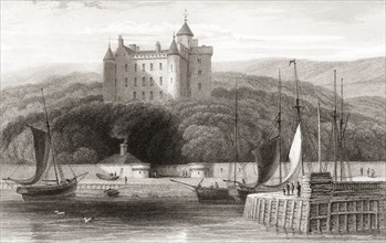 19th century view of Dunrobin Castle.