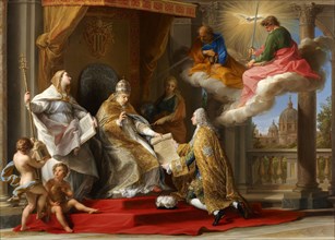 Le pape Benoît XIV remettant l'encyclique Ex Omnibus au comte de Stainville