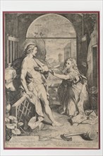 Luca Ciamberlano and Federico Barocci, Noli me Tangere, etching, 1609