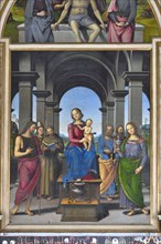 Pietro Vannucci known as Il Perugino, Altarpiece from Fano (Virgin and Child with Saints John the Baptist, Louis of Toulouse, Francis of Assisi, Peter and Mary Magdalene; Piet