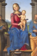 Pietro Vannucci known as Il Perugino, Fano Altarpiece (Virgin and Child with Saints John the Baptist, Louis of Toulouse, Francis of Assisi, Peter and Mary Magdalene), oil on pa