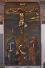 Tiziano Vecellio, Crucifixion of Christ with the Madonna and Saints Dominic and John the Evangelist