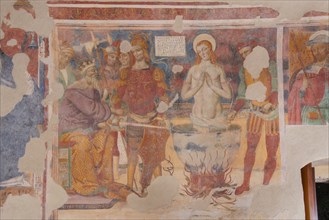 Girolamo di Matteo da Gualdo Tadino, The martyrdom of Saint John the Evangelist, 1506, fresco.
