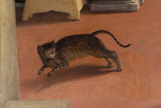 Lorenzo Lotto, Annunciation. Detail with the cat