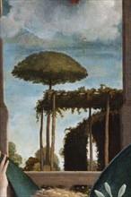 Lorenzo Lotto, Annunciation. Detail with landscape