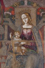 Bernardino di Mariotto, Madonna with Child Enthroned, St. Francis of Assisi, St. Anthony of Padua, St. John the Baptist and musician