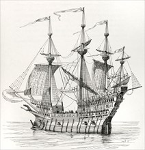 War ship which carried King Henry VIII (1491-1547) from Dover, (England) to France, for his meeting with King Francis I on the Field of the Cloth of Gold, on 7 June 1520