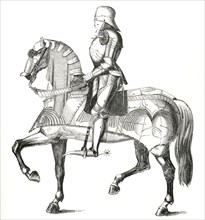 Armoured and mounted knight at war, 15th century