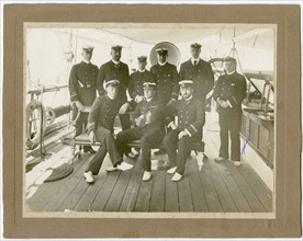 Group photograph of Royal Indian Navy Officers, including George Ellis Wood