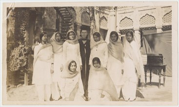 Senior students with Principal, Queen Mary's College. Lahore