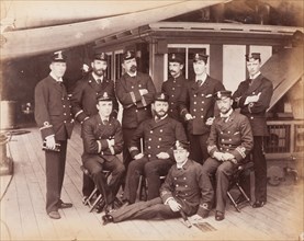 Group portrait of officers aboard R.I.M.S Minto