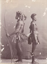 Portrait of Great Andamanese man and woman in profile