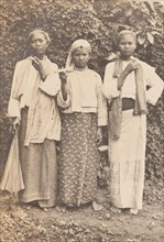 Portrait of three Burmese women