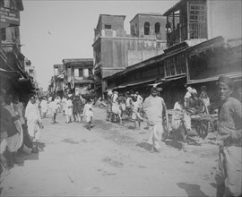 Street view in Calcutta with local Indian people