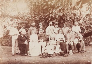 Group portrait taken in the Botanical Gardens, Calcutta