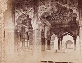 Interior of the Diwan-i-Khas (Hall of Private Audiences) at the Red Fort, Delhi