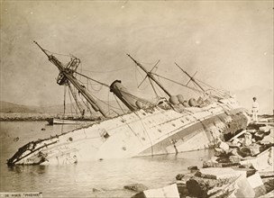 HMS Phoenix capsized by a typhoon