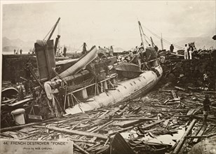 Wreckage of a French destroyer after a typhoon