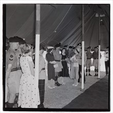 HM the Queen Mother at Cameronians (Scottish Rifles) Camp, Nairobi