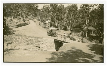 View of road with bridge and car