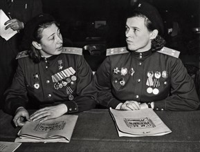 Soviet Pilots At Women's Congress
