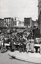 Crowds Waiting For Smallpox Vaccine