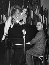 Truman And Bacall Entertain Troops