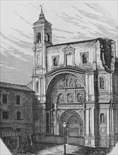 Spain, Aragon, Zaragoza. Basilica of Santa Engracia. General view of the Renaissance-style facade.